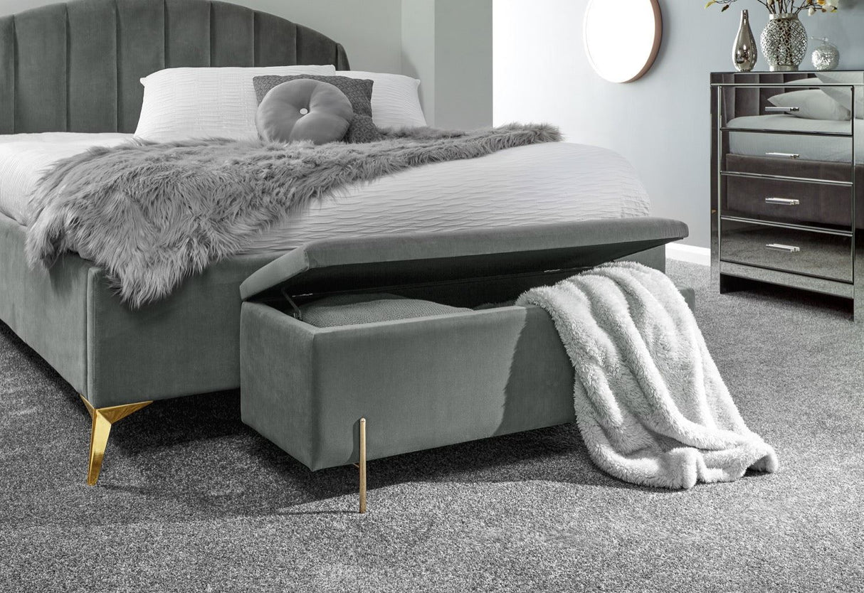 Melta Ottoman Storage Bench- Grey