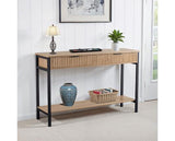 MIAMI 2 DRAWER CONSOLE TABLE - OAK EFFECT/BLACK