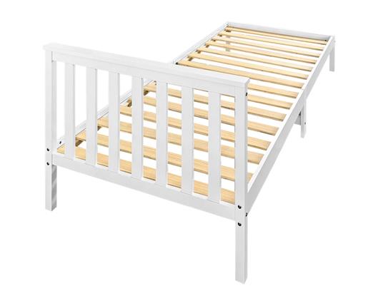 Ruby Pine Single Bed - White