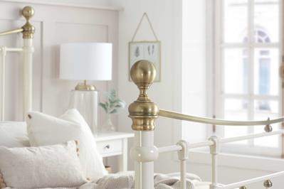 Bridget King Size Bed - Cream