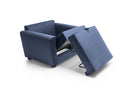Owen Velvet Single Sofa Bed - Dark Blue