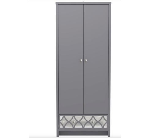 Arlo 2 Door 1 Drawer Wardrobe- Cool Grey