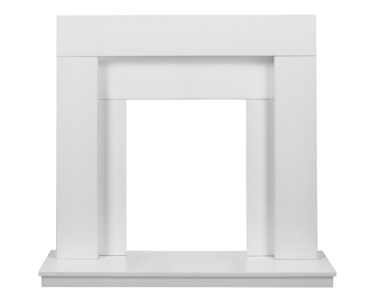 Milton Fireplace White & White/Black 39 Inch