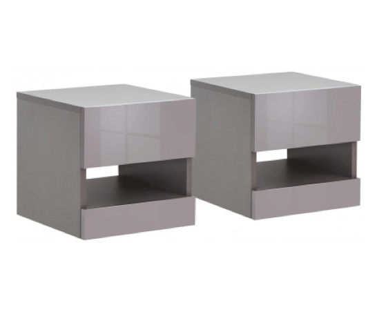 Graze Wall Hanging Bedside Tables (Pair)- Grey