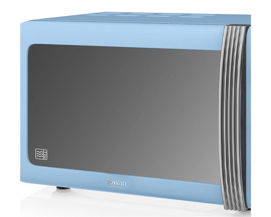 Retro Blue 900W Manual Microwave