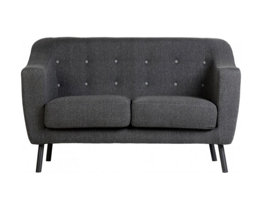 Arica 2 Seater Sofa - Dark Grey Fabric