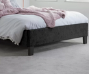 Berlin Small Double Bed - Black Crushed Velvet