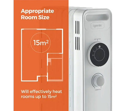 Igenix IG2615 1500W Oil Filled Radiator