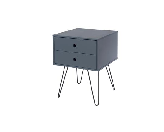 Telford 2 Drawer Bedside Cabinet-Midnight Blue