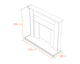 Skyla Fireplace Suite in Oak and Black, 43 Inch