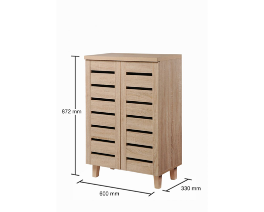 Tall 2 Door Shoe Cabinet-Oak