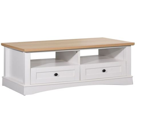 Carman Coffee Table with 2 Drawers-White