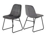 ATHENS RECT & LUKAS DINING SET (X4 CHAIRS) - MEDIUM OAK EFFECT/GREY VELVET