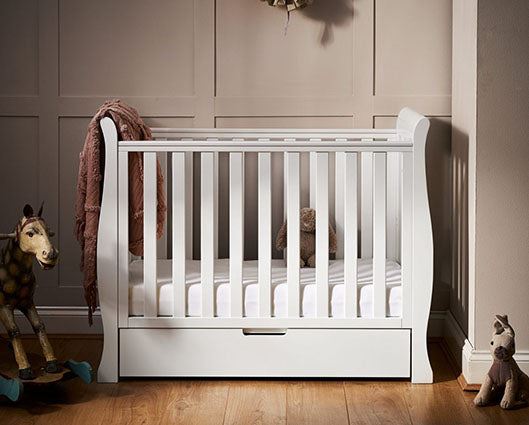 Stamford Space Saver Cot + Sprung Mattress - White