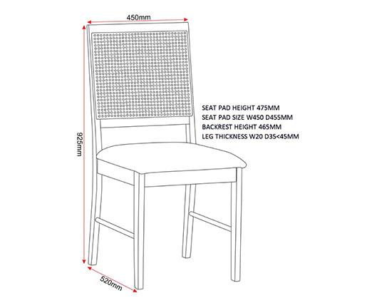 ELLIS DINING CHAIR (X2 PER BOX) - OAK EFFECT/GREY FABRIC