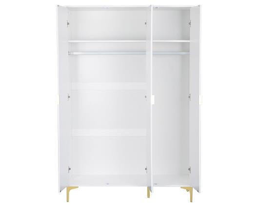 MIAMI 3 DOOR WARDROBE - WHITE/GOLD