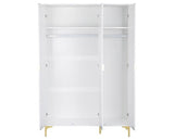 MIAMI 3 DOOR WARDROBE - WHITE/GOLD