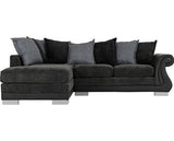 Elsa Left Hand Facing Corner Sofa - Dark Grey