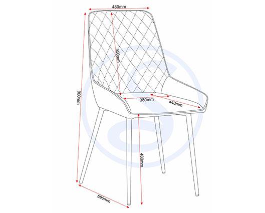 AVERY DINING CHAIR (X2 PER BOX) - GREY VELVET