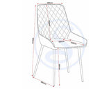 AVERY DINING CHAIR (X2 PER BOX) - GREY VELVET