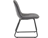 HAMILTON & LUKAS LARGE DINING SET (X6 CHAIRS) - MEDIUM OAK EFFECT/GREY VELVET