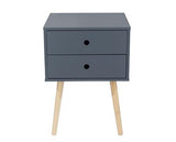 Scandia 2 Drawer Bedside Cabinet-Midnight Blue
