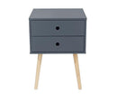 Scandia 2 Drawer Bedside Cabinet-Midnight Blue