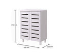 Tall 2 Door Shoe Cabinet-White