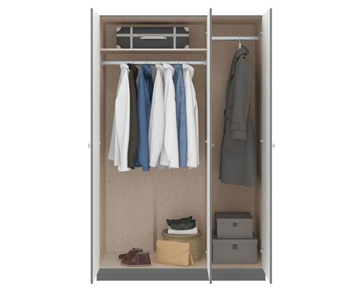 DENVER 3 DOOR WARDROBE - GREY GLOSS
