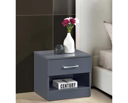 Highbury 1 Drawer Bedside - Dark Grey