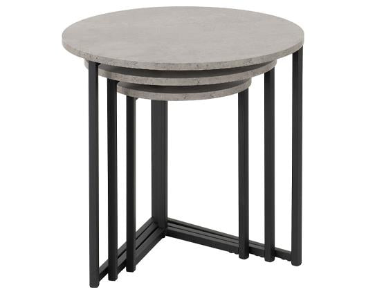 ATHENS ROUND 3PC NEST OF TABLES - CONCRETE EFFECT