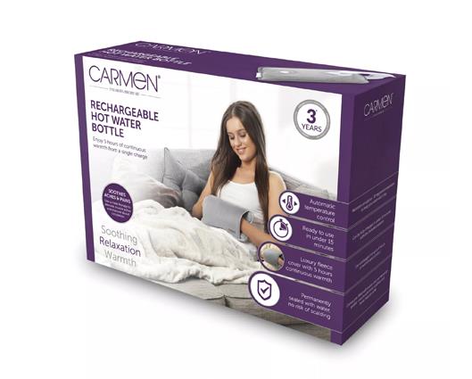 Carmen Spa Rechargeable Hot Water Bottle - Grey