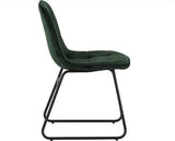 MARLOW & LUKAS DINING SET (X4 CHAIRS) - BLACK MARBLE/EMERALD GREEN VELVET
