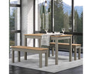 Grey Corona large Linea table + 2 bench Set, 1xCRGTB6 +2xCRG109