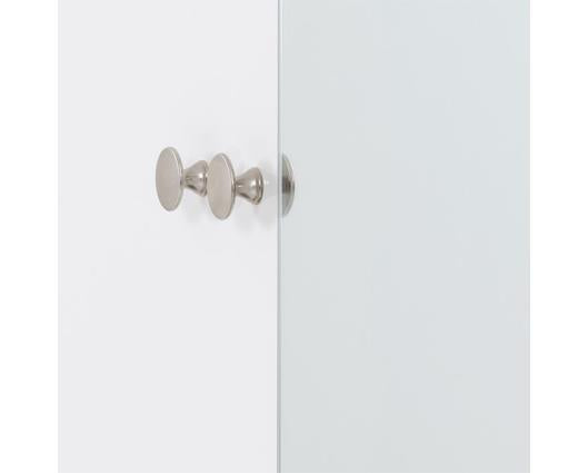DENVER 2 DOOR 1 DRAWER MIRRORED WARDROBE - WHITE GLOSS