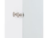DENVER 2 DOOR 1 DRAWER MIRRORED WARDROBE - WHITE GLOSS