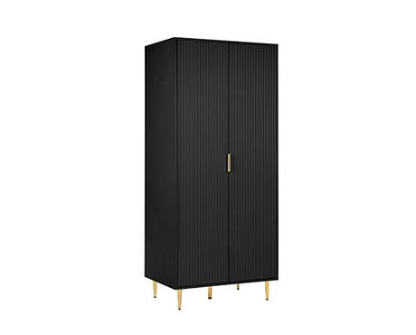 Zara 2 Door Fluted Wardrobe - Black