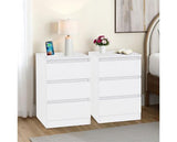 MALVERN 3 DRAWER BEDSIDE X2 - WHITE