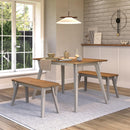 Corona Grey 120cm kitchen table & 2 bench set