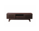 Traditional TV Cabinet with Sliding Doors-Dark Oak