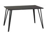 MARLOW & ATHENS DINING SET (X4 CHAIRS) - BLACK MARBLE/GREY FAUX LEATHER