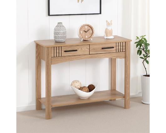 TESSA 2 DRAWER CONSOLE TABLE - NATURAL OAK EFFECT