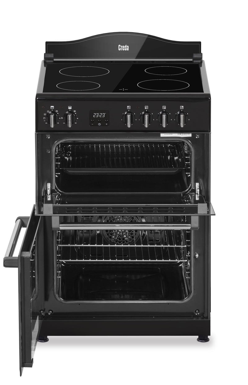 C60CMRBL Creda Mini Range Black 60cm Ceramic Double