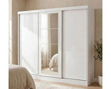 NEVADA 3 DOOR SLIDER WARDROBE - WHITE GLOSS