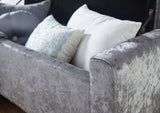 Vanessa Ottoman Bench-Grey Crushed Velvet