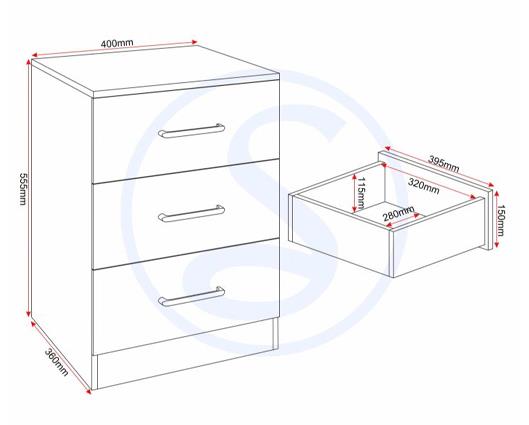 DAKOTA 2 DOOR WARDROBE BEDROOM SET - DARK GREY