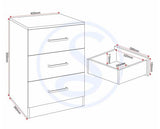 DAKOTA 2 DOOR WARDROBE BEDROOM SET - DARK GREY