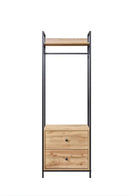 Alva Open Wardrobe 2 Drawers - Wotan Oak