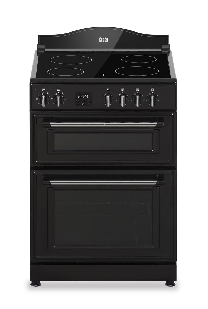 C60CMRBL Creda Mini Range Black 60cm Ceramic Double