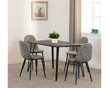 MARLOW & ATHENS DINING SET (X4 CHAIRS) - BLACK MARBLE/GREY FAUX LEATHER